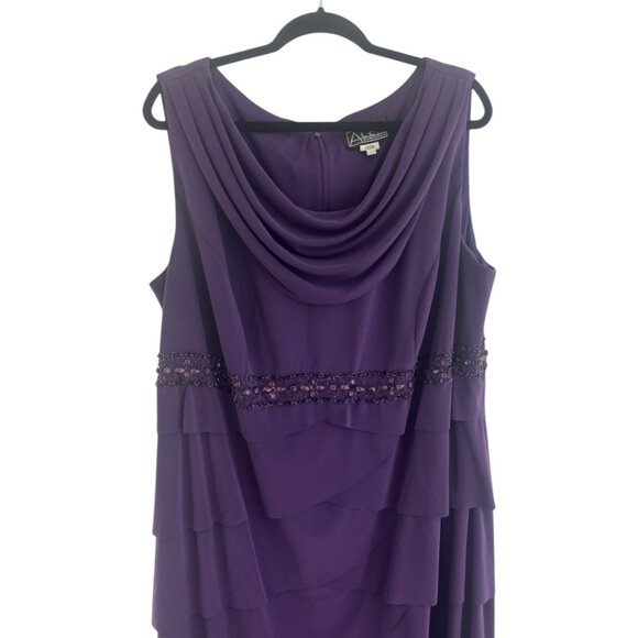 Alex Evenings Purple Dress & Jacket Mother Of Bride Size 22W 3X Wedding Plus Sz - Picture 3 of 10